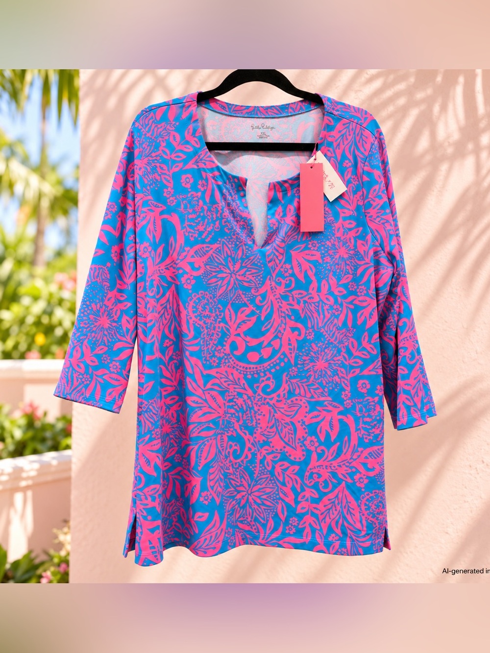NWT Lilly Pulitzer Karina UPF 50+ Tunic XXL Leaf An Impression